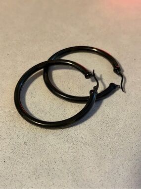 Zales Black Hoop Earrings